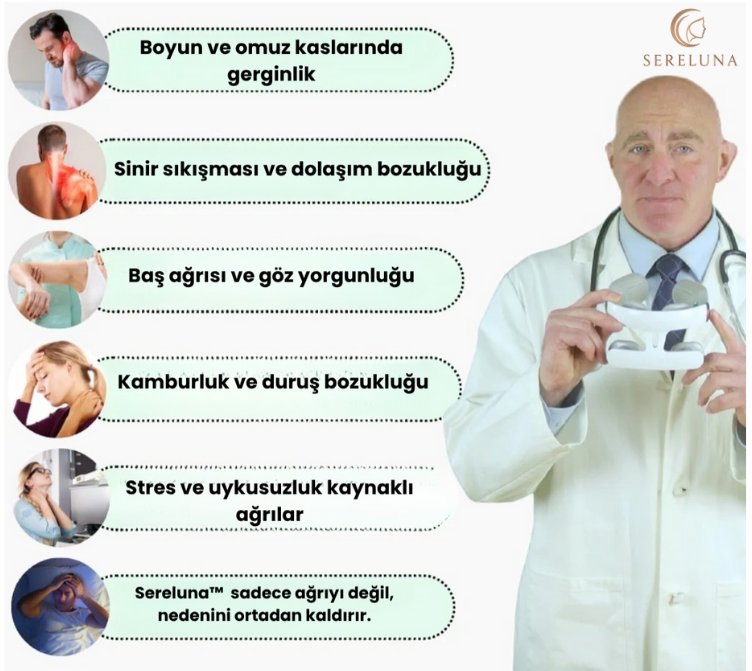 Sereluna™ Isı + Titreşim Teknolojili Boyun ve Sırt Rahatlatıcı